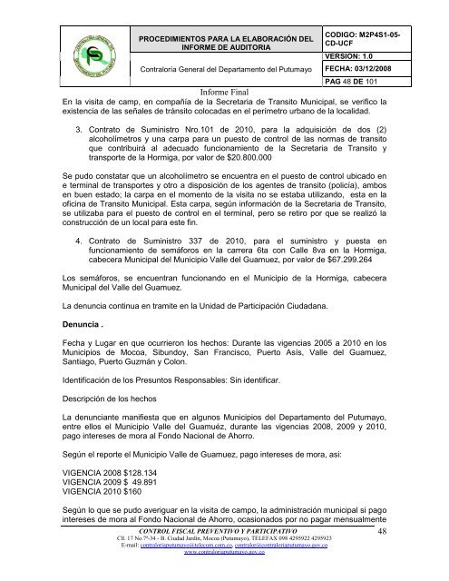 informe de auditorÃ­a gubernamental con enfoque integral