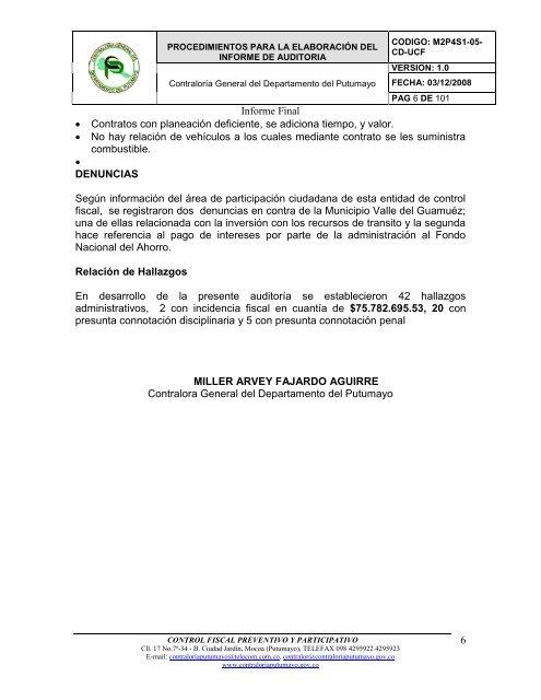 informe de auditorÃ­a gubernamental con enfoque integral