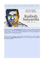 Unsung Hero Kailas Satyarthi:Children’s Rights Activist