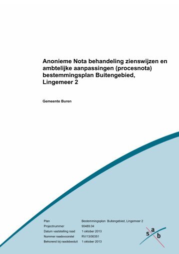 (Nota behandeling zienswijzen en ambtelijke ... - Gemeente Buren