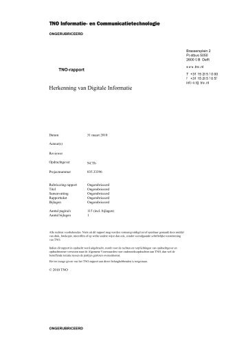 TNO rapport - Herkenning van Digitale Informatie