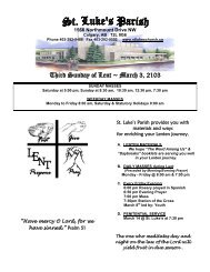 Third Sunday of Lent ~ March 3, 2103 - St. Luke's Parish