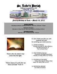 Fourth Sunday of Lent ~ March 18, 2012 - St. Luke's Parish