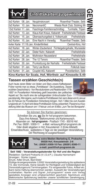 termine - Hof Programm