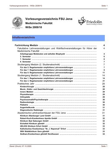 Vorlesungsverzeichnis FSU Jena - Friedolin