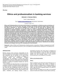 Ethics and professionalism in banking services - Basic Research ...