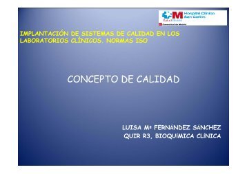 concepto de calidad - AsociaciÃ³n EspaÃ±ola de BiopatologÃ­a MÃ©dica