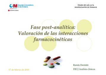 FASE POST-ANALITICA. Consideraciones FarmacocinEticas ...