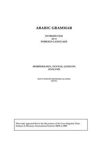 ARABIC GRAMMAR