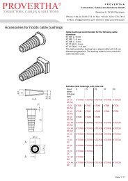Accessories for hoods cable bushings - PROVERTHA Connectors ...