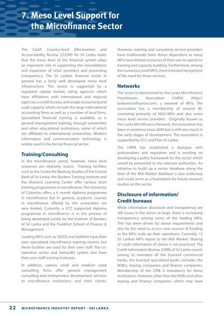 Microfinance Industry Report SRI LANKA - Microfinance in Sri Lanka