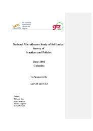 National Microfinance Study of Sri Lanka: Survey of Practices and ...