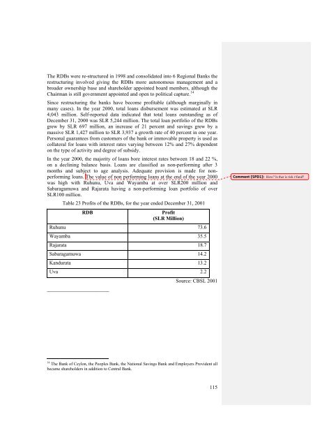 National Microfinance Study of Sri Lanka: Survey of Practices and ...