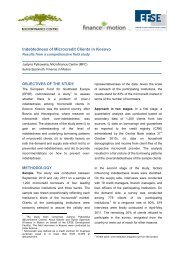 Indebtedness of Microcredit Clients in Kosovo - Microfinance Centre