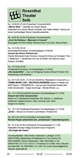 termine - Hof Programm