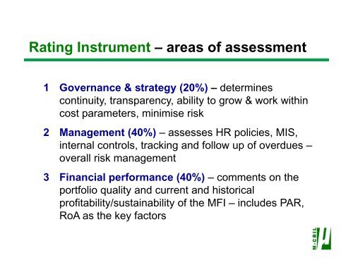 M-CRIL's ratings