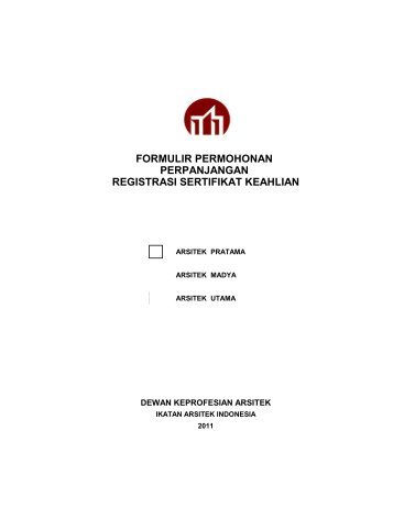 formulir permohonan perpanjangan registrasi sertifikat ... - (IAI) Jakarta