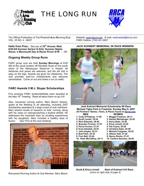 THE LONG RUN - Freehold Area Running Club