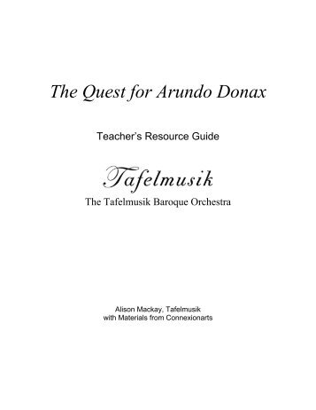 The Quest for Arundo Donax - Tafelmusik