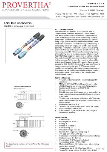 I-Net Bus Connectors - PROVERTHA Connectors, Cables ...