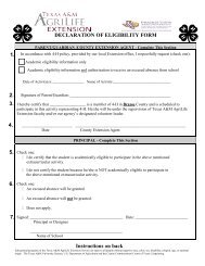 4-H Eligibility Form - Brazos