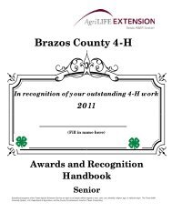 brazos county 4-h wallace kimbrough scholarship