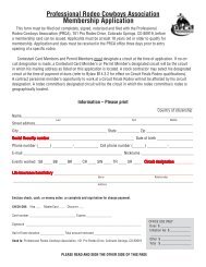 Membership Application - Professional Rodeo Cowboys Association