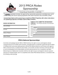 2013 PRCA Rodeo Sponsorship - Professional Rodeo Cowboys ...