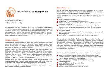 Information zu Sturzprophylaxe - Pro Vita
