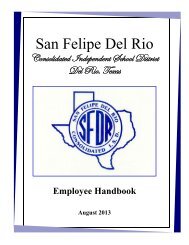 2013 - 2014 Employee Handbook - San Felipe Del Rio CISD