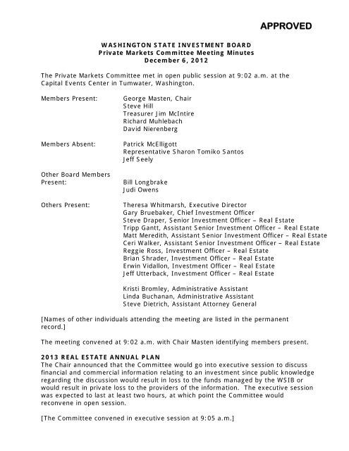 APPROVED - Washington State Investment Board