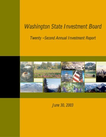Annual Report - 2003 - Washington State Investment Board