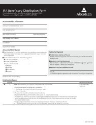 IRA Beneficiary Distribution Form - Aberdeen Asset Management