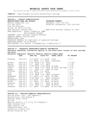 China Castings - Hensley Industries, Inc.