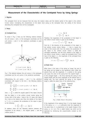 Measurement of the Characteristics of the Centripetal Force by ...