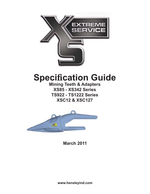 XS Mining Spec Sheet - March 2011.xlsx - Hensley Industries