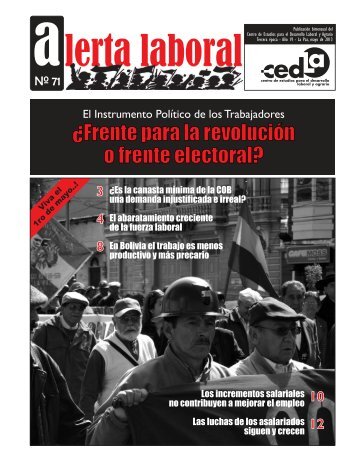 CEDLA Boletín Alerta Laboral # 71 ¿Frente para la revolución o frente electoral?