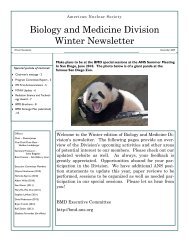 Biology and Medicine Division Winter Newsletter