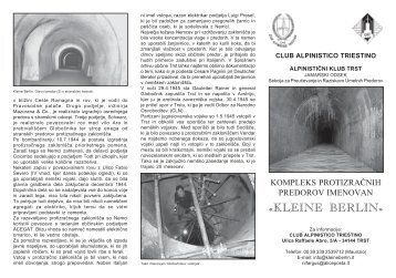 Kleine Berlin sloveno - Club Alpinistico Triestino