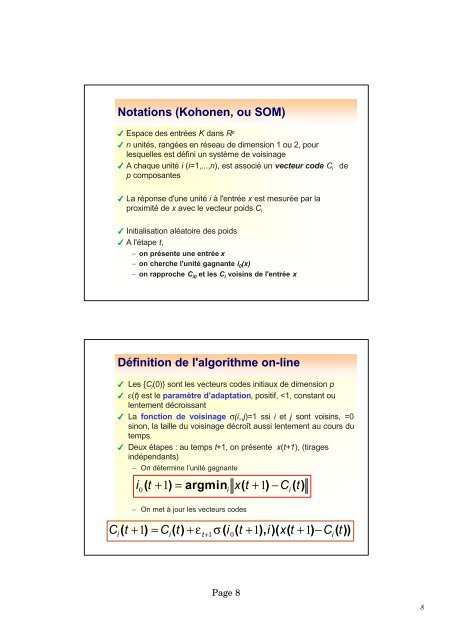 Algorithme de Kohonen : classification et analyse exploratoire des ...