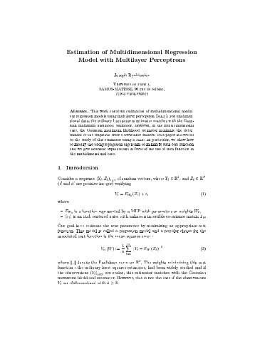 Estimation of Multidimensional Regression Model ... - samos-matisse