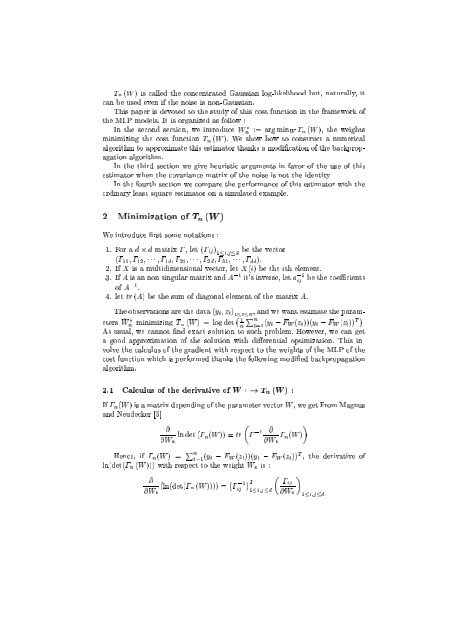 Estimation of Multidimensional Regression Model ... - samos-matisse