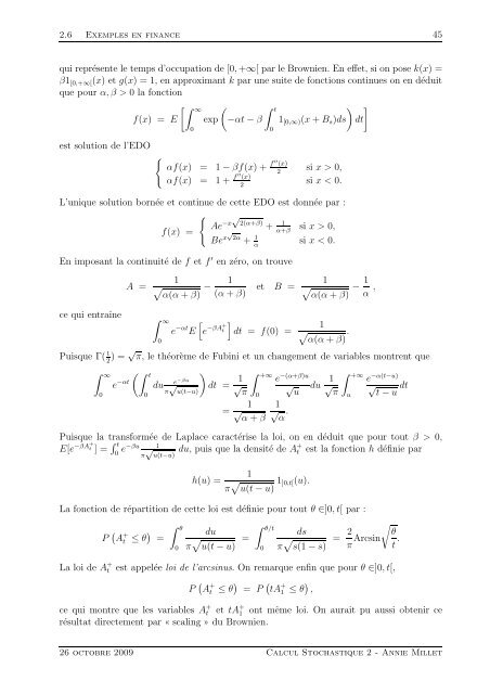 a la Finance UniversitÃ© Paris 1 Calcul Stochastique ... - samos-matisse