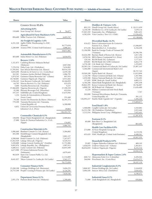 WASATCH FUNDS - Curian Clearing