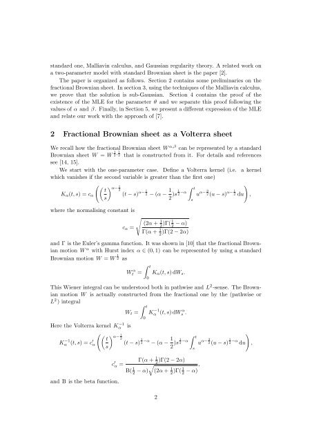Parameter estimation for stochastic equations with ... - samos-matisse