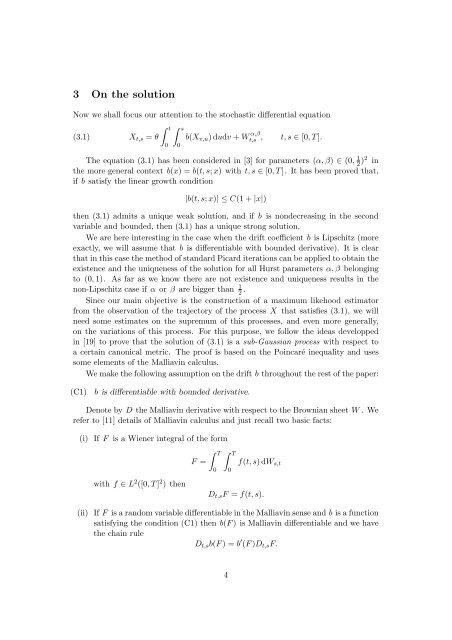 Parameter estimation for stochastic equations with ... - samos-matisse