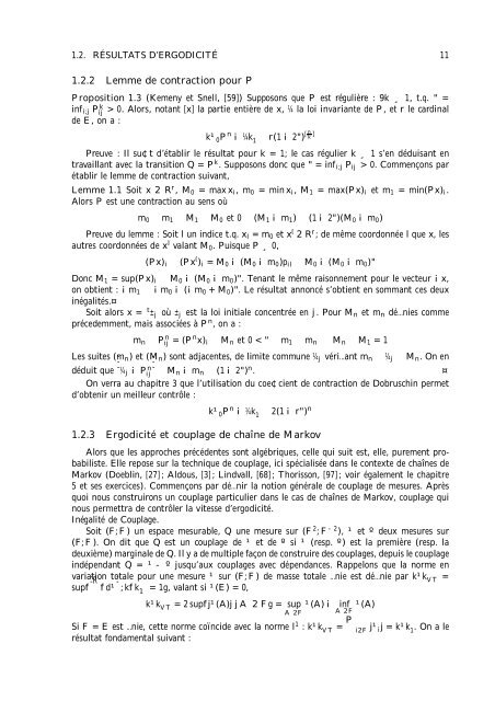 METHODES NUMERIQUES PAR CHAÃNES DE MARKOV