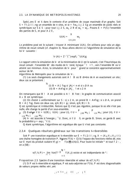 METHODES NUMERIQUES PAR CHAÃNES DE MARKOV