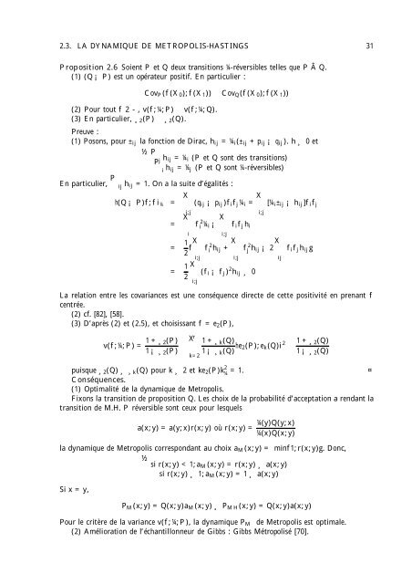 METHODES NUMERIQUES PAR CHAÃNES DE MARKOV