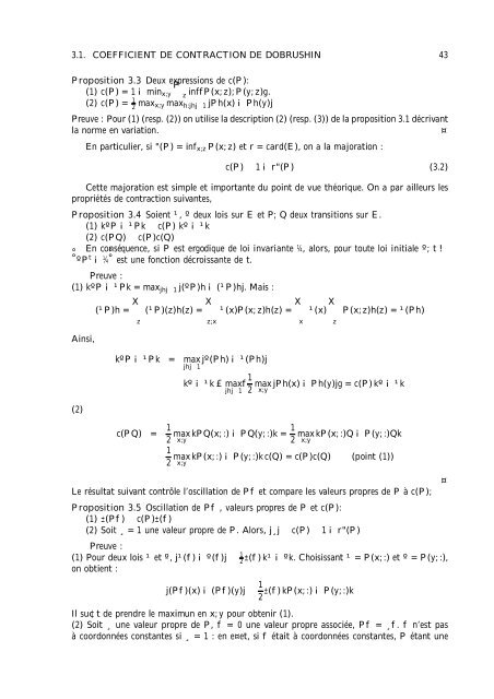 METHODES NUMERIQUES PAR CHAÃNES DE MARKOV